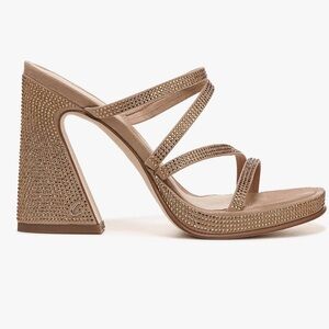 Circus by Sam Edelman Crystal-Studded Tan Block Heels